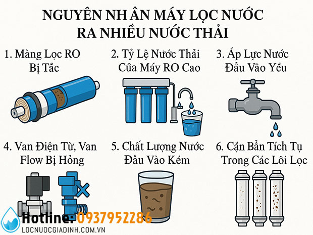 Nguyên Nhân Máy Lọc Nước Ra Nhiều Nước Thải & Cách Sửa