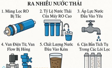 NGUYÊN NHÂN MÁY LỌC NƯỚC RA NHIỀU NƯỚC THẢI VÀ CÁCH SỬA